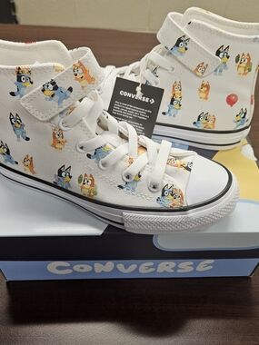 Converse Kids' White Bluey Print High-Top Sneakers